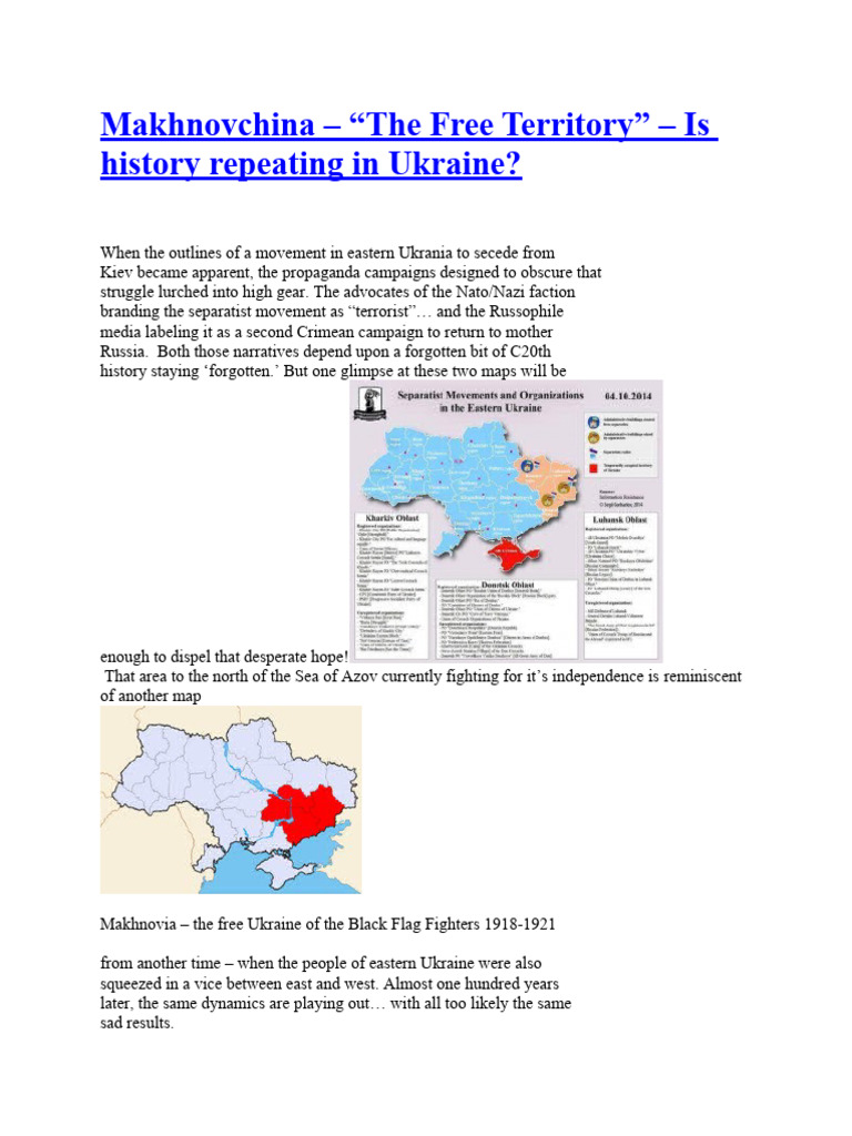 Makhnovchina The Free Territory A Movement Of Mass Resistance In Ukrania Anti Capitalism Socialism