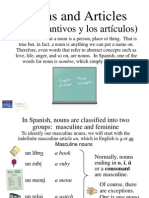 Nouns and Articles in Spanish (Los sustantivos y los artículos en español