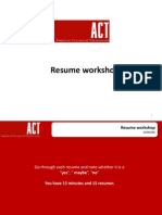 Act Resume Workshop