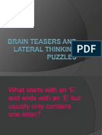 Brain Teasers and Lateral Thinking Puzzles - Copy