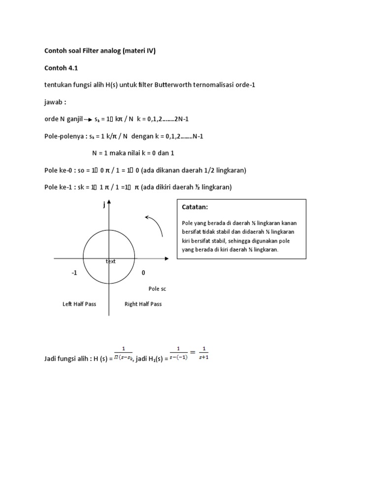 Contoh Soal Filter Analog