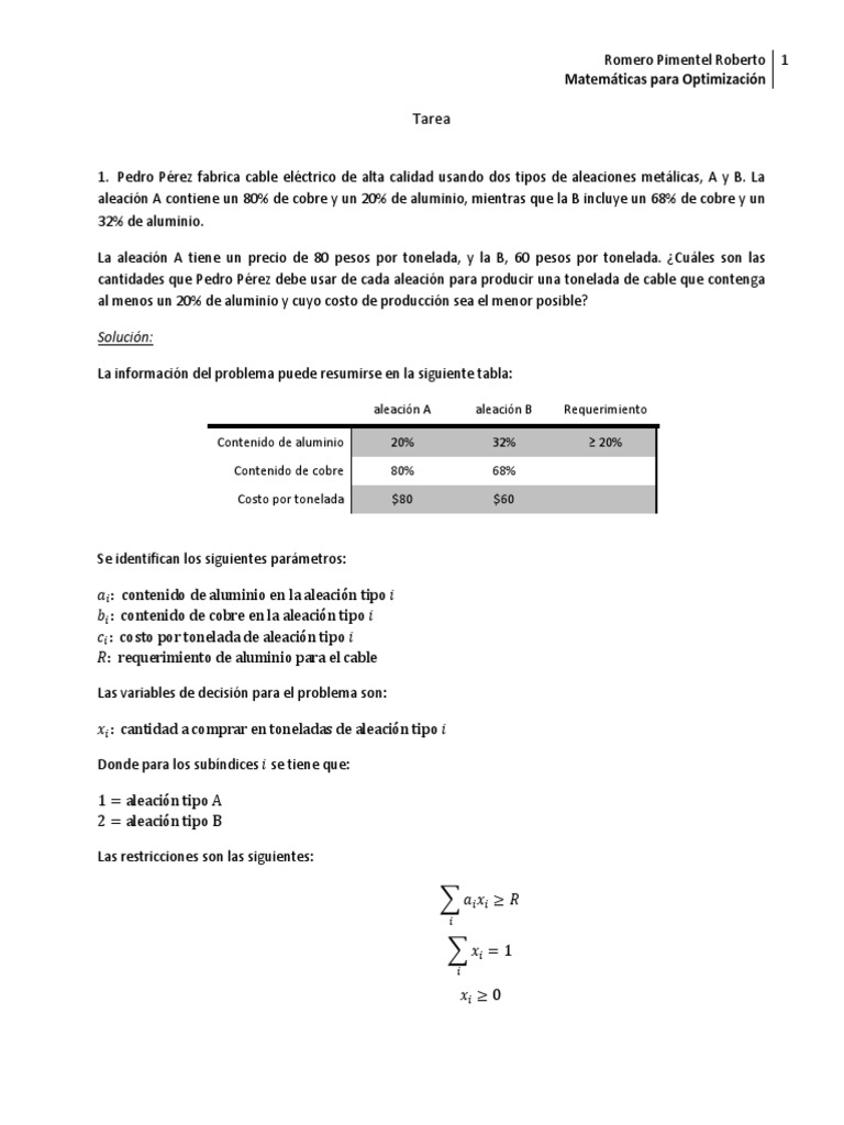 Programación Lineal Excel Solver Pdf Programación Lineal