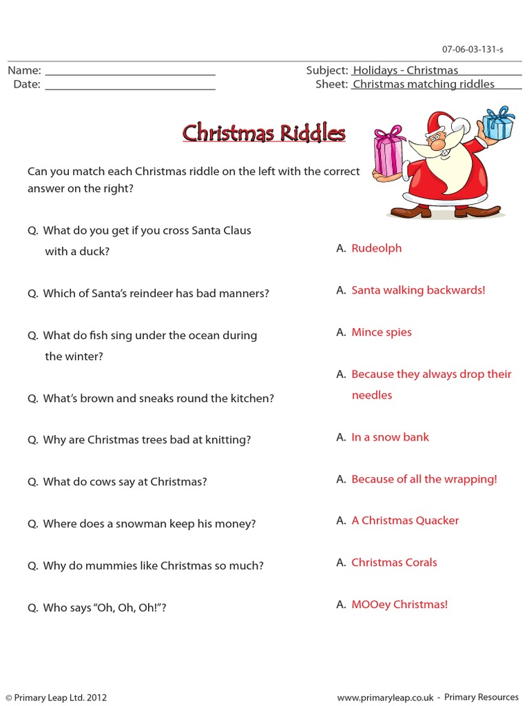 christmas riddles pdf | pdf