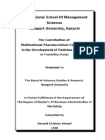 Thesis The Contribution of Multinational Pharmaceutical Companies in The Development of Pakistan Economy