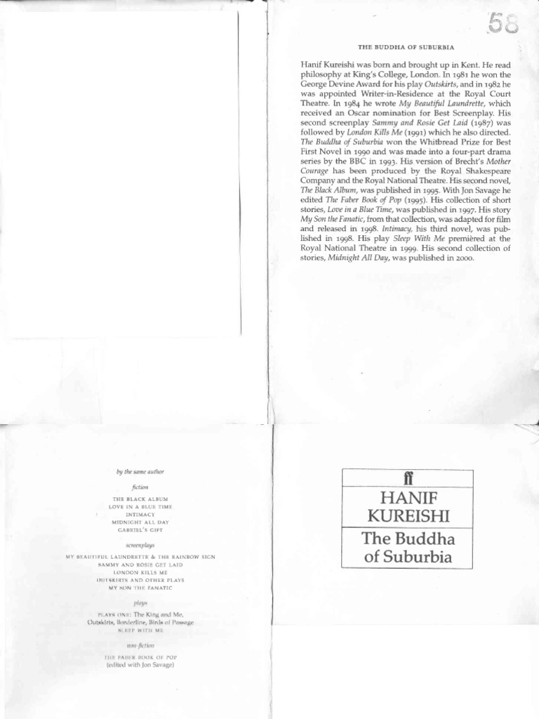 The Buddha Of Suburbia Summary Hanif Kureishi - The Buddha of Suburbia | PDF