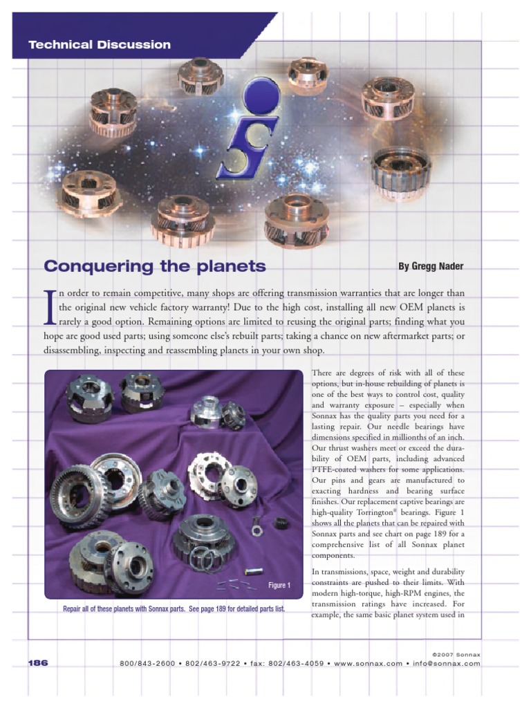 Sonnax Rebuild Kits Gear Transmission (Mechanics)