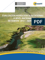 SENAMHI - Evaluación Hidrológica Estacional a Nivel Nacional Set 2012 - Abril 2013