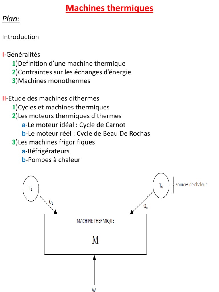 Machines thermiques et dithermes | PDF | Ingénierie de thermodynamique ...