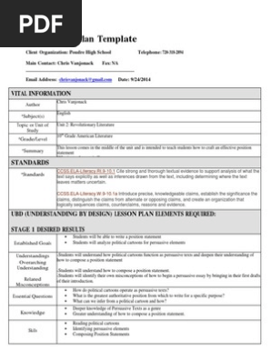 ubd lesson plan