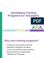 Developing Training Programs For Volunteers
