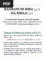 Banbancin Riba Da Ribaa