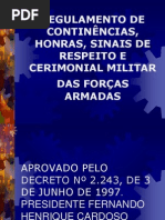 REGULAMENTO DE CONTINÊNCIAS, HONRAS, SINAIS DE.ppt