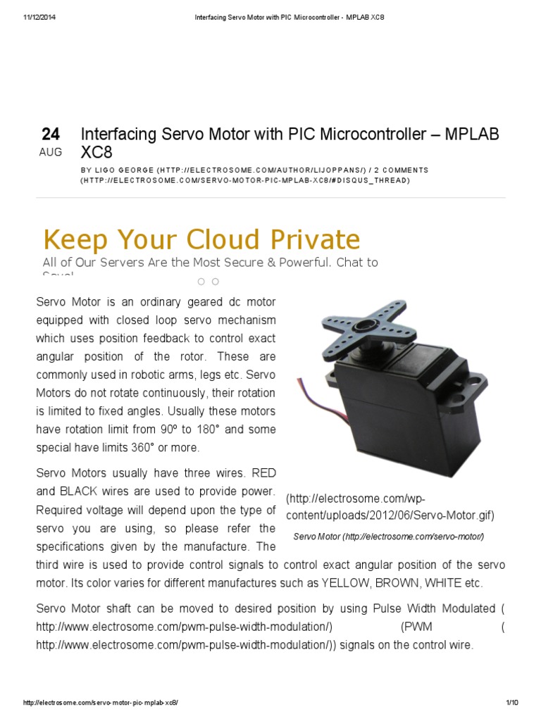 Drive Servo Motor with PIC Microcontroller | PDF | Servomechanism ...