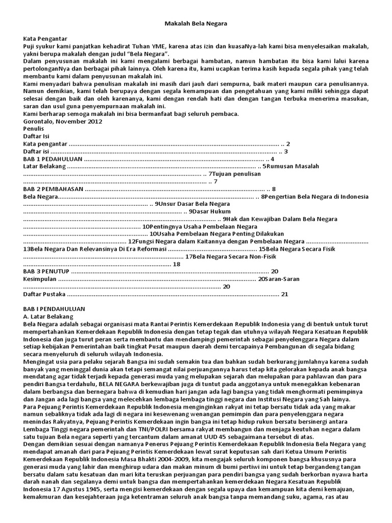 Makalah Bela Negara