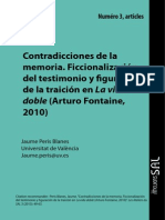 Contradicciones de La Memoria Ficcionalización Del Testimonio y Figuración de La Traición en La Vida Doble (2013) - Peris Blanes