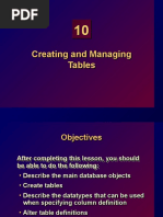 Creating and Managing Tables