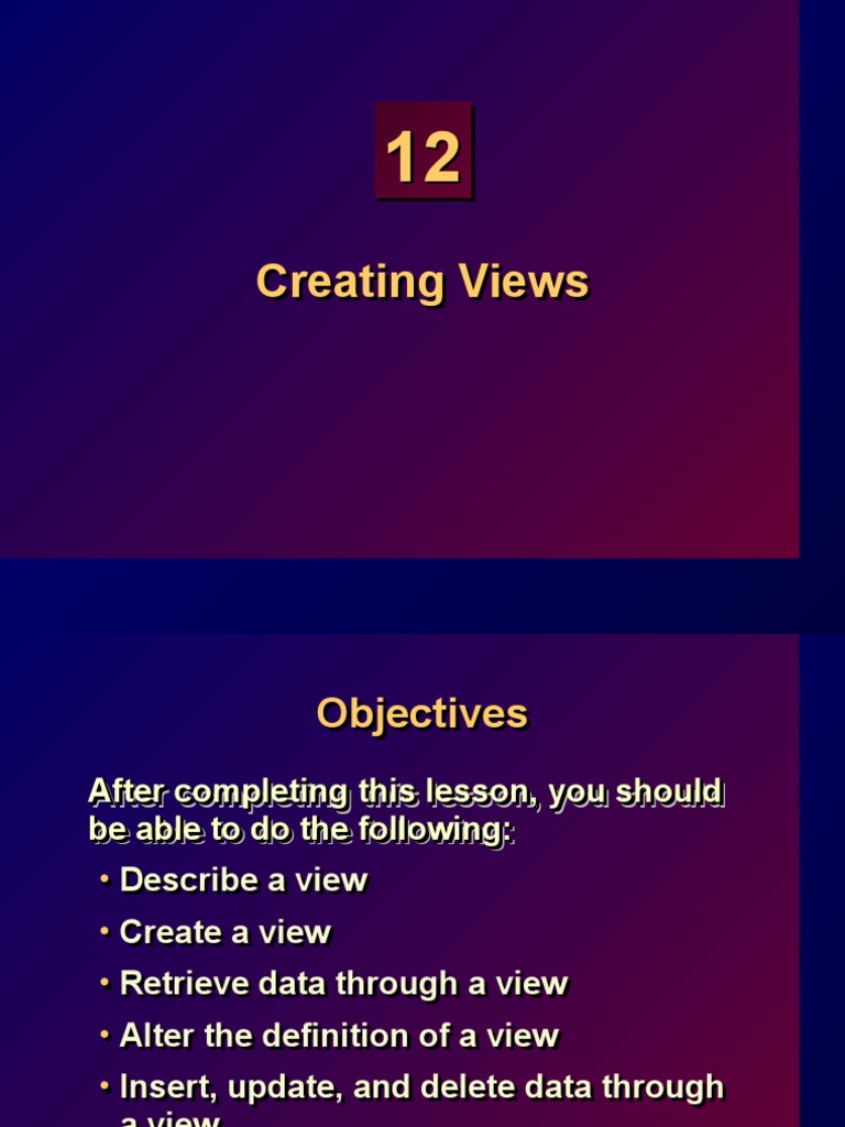 Creating and Managing Database Views | PDF | Information Technology ...