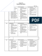 Personal Essay Rubric