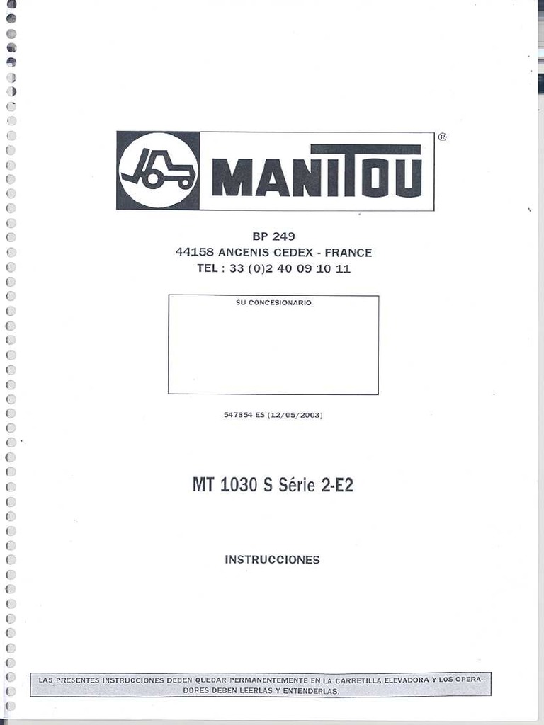 Manual Manitou | PDF