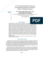 A New Experimental Procedure To Investigate The Torque Correlation Factor of Helical Anchors