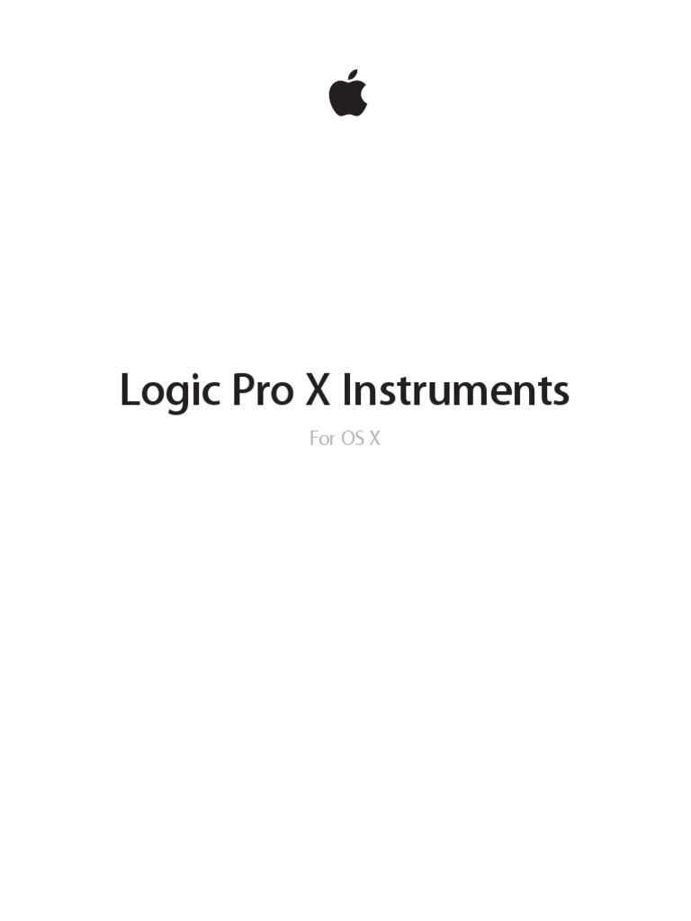 Logic Pro X Instruments PDF Synthesizer Drum Kit