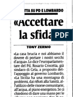 La Sicilia Articolo Dell'11 Gennaio 2010 Di Tony Zermo