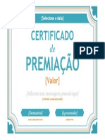 Certificado de Premiação