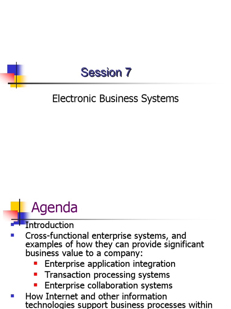 7Electronic Business System PDF Business Process Enterprise Resource Planning