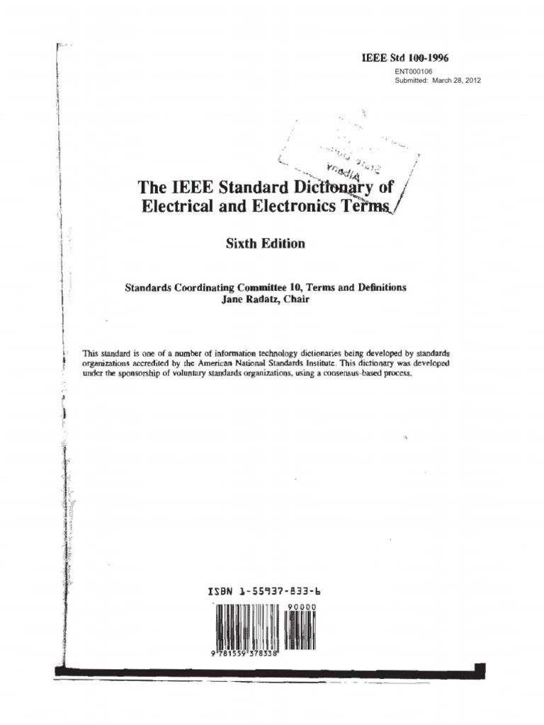 IEEE Standard DICTIONARY of Electrical and Electronic Terms