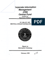 Corporate Information Management Central Fund: FY 1996 1997 Biennial Budget Estimates Submission
