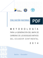 Metodología para La Generación Del Mapa de Carbono de Los Bosques Nativos Del Ecuador Continental