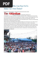 Sri Lanka Who Can Free Us To Make Our Own Choice