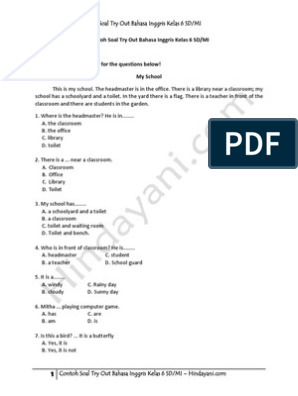 11+ Soal Try Outbahasa Inggris Kelas 6 Dan Kunci Jawaban Gif