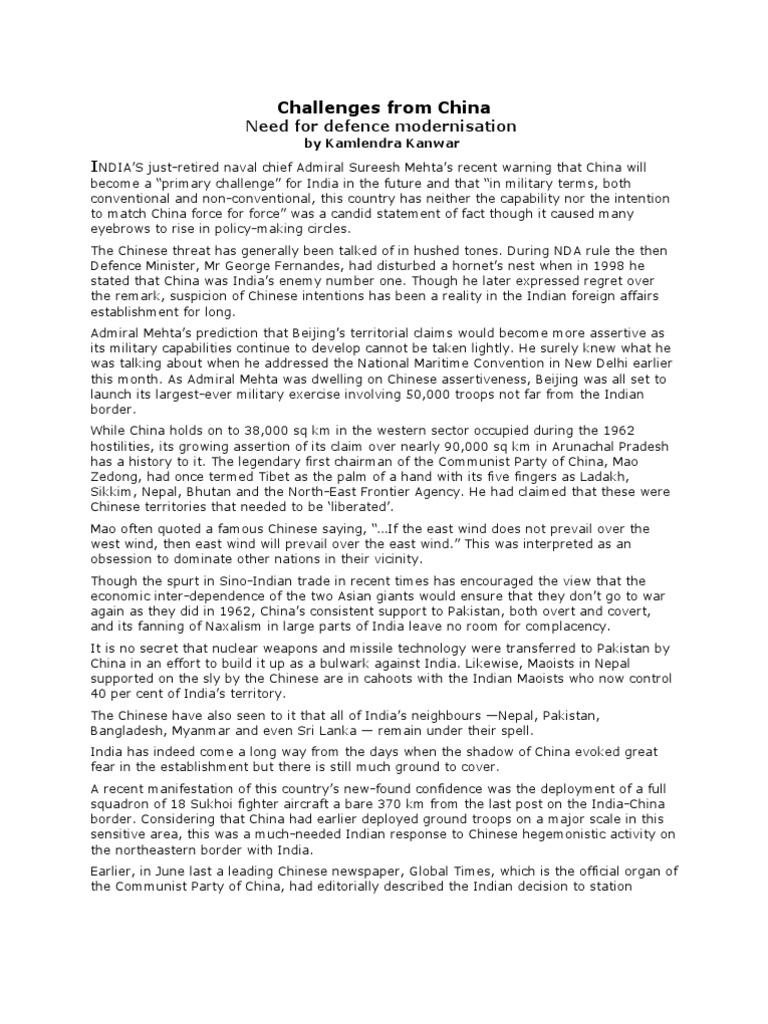 Challenges From China | PDF | China | World Politics