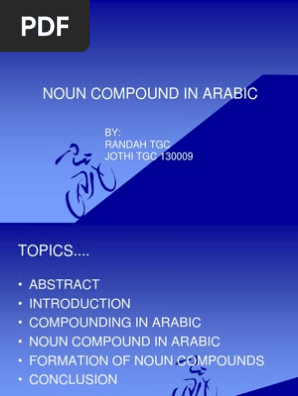 Noun Compound In Arabic Pdf Noun Philology