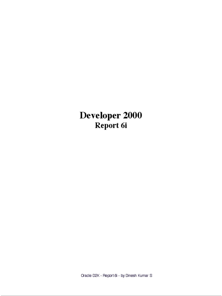 Oracle D2K Reports Developer Overview | PDF | Sql | Databases