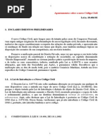 Apontamentos Sobre o Novo Codigo Civil