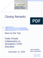 Closing Remarks: Race To The Top Public-Private Collaboration To Strengthen STEM Education