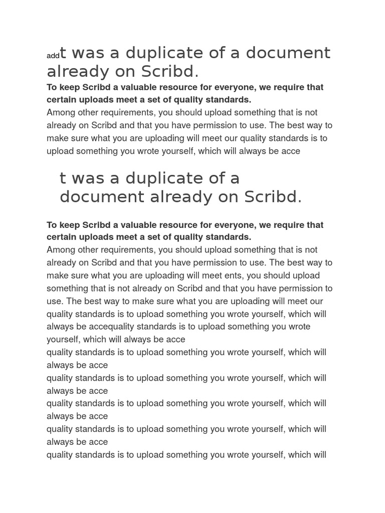 Scribd Upload Quality Standards | PDF