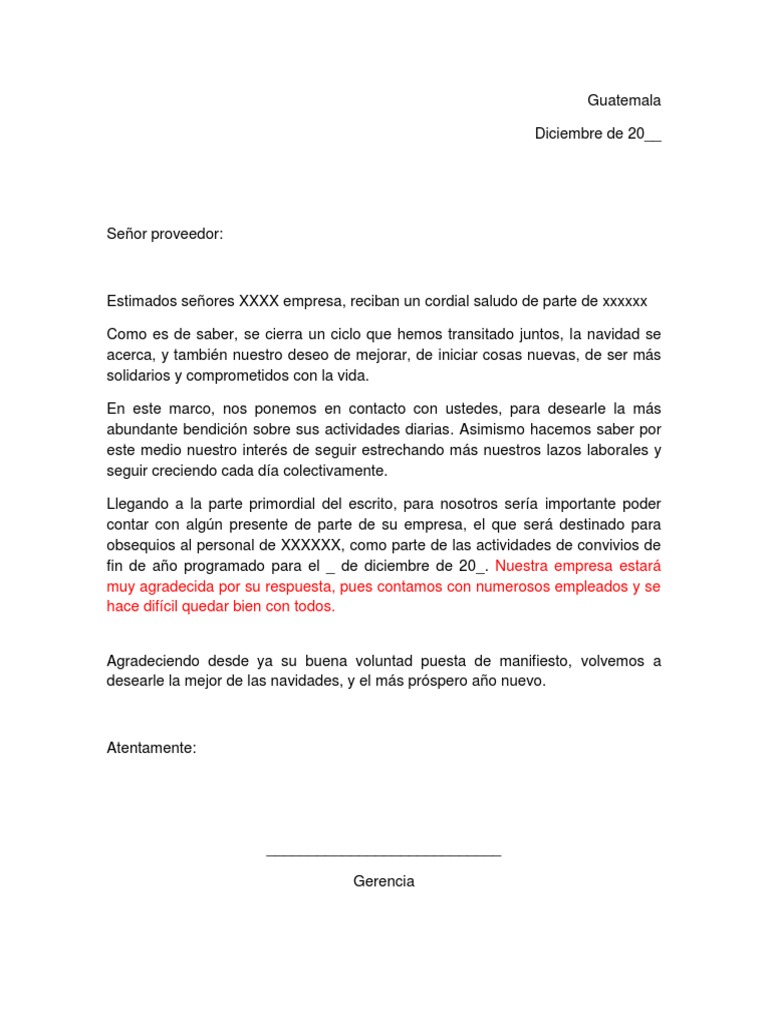 Carta de Solicitud de Obsequios  PDF  Navidad