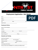 Employment Application - Hair Stylist