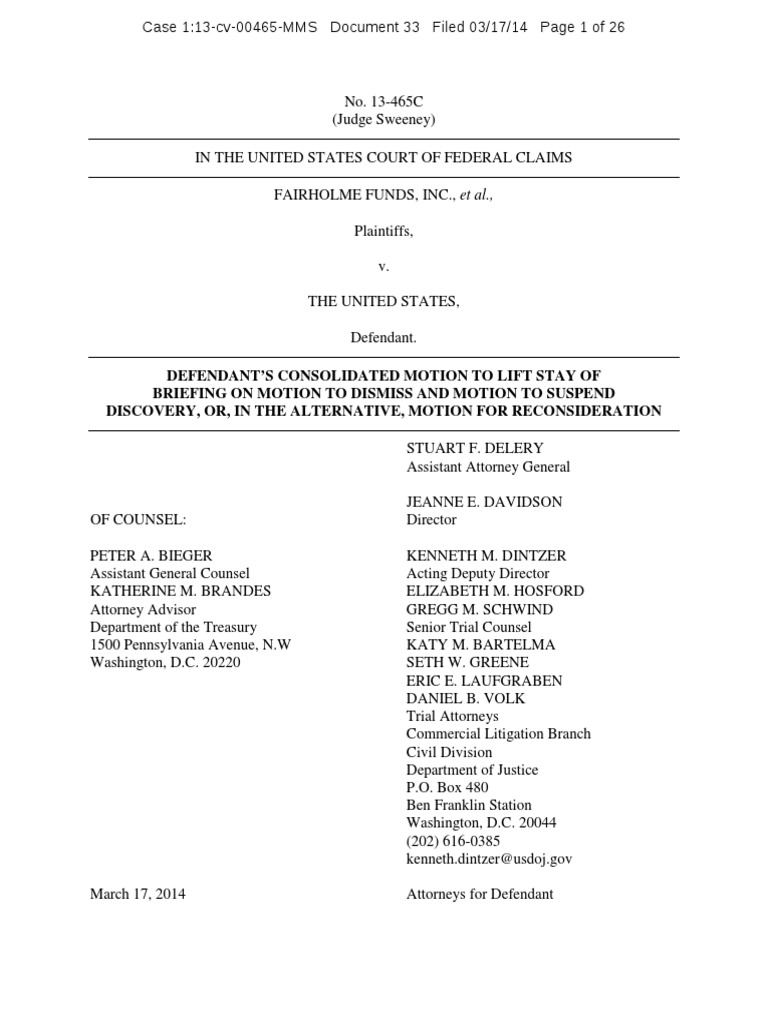 31714defendents Motion To Suspend Discovery | PDF | Federal Rules Of ...