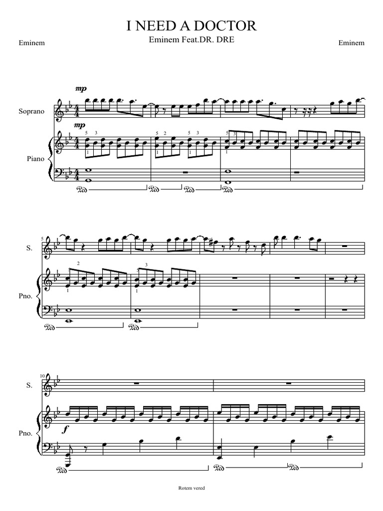 I Need A Doctor by DR Dre Eminem PDF