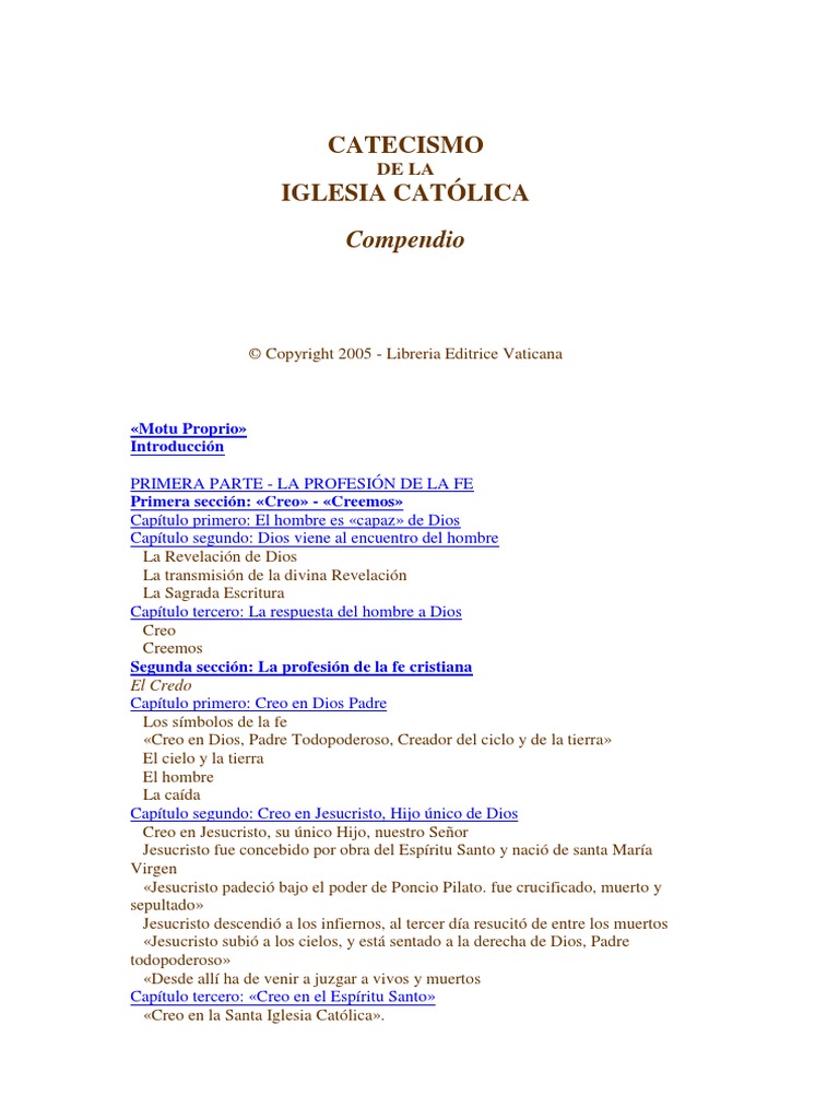 Compendio Del Catecismo de La Iglesia Católica | PDF | Trinidad ...