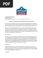 Download Press Release Business  Community Leaders Support Leticia by Press SN250575558 doc pdf