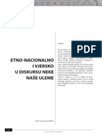 Etnonacionalno i Vjersko u Diskursu Neke Nase Uleme