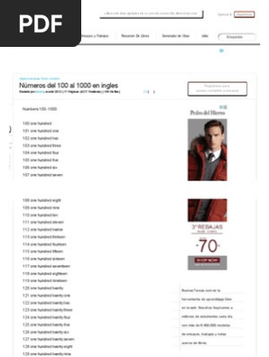 Numeros Del 100 Al 1000 En Ingles Investigaciones Jaciely