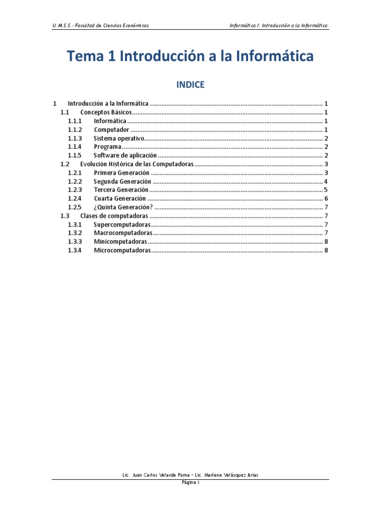Tema 1 Introduccion A La Informatica | PDF | Programa de computadora ...