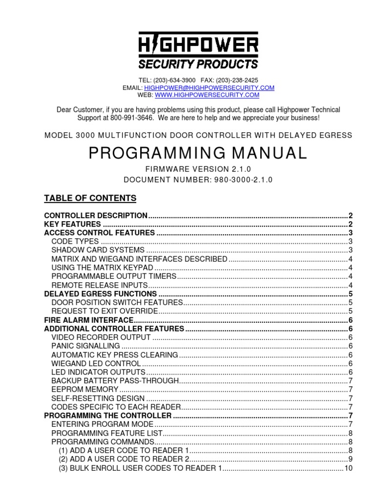 Programming Manual | PDF | Business | Technology & Engineering