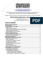 Highpower 3000 Programming Manual